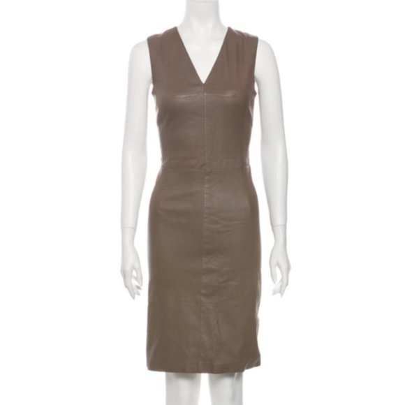 Maison Ullens Lamb Leather Beige Dress - Picture 1 of 3